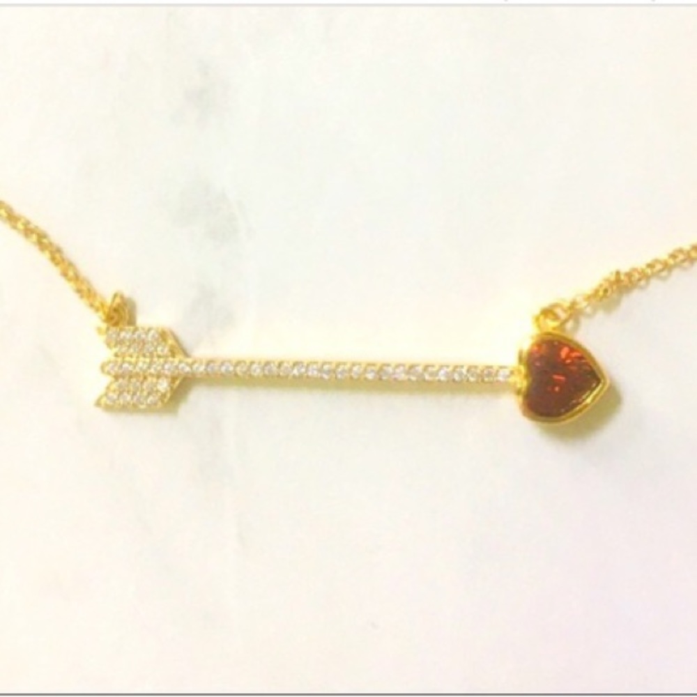♠️Kate Spade Necklace gold arrow with red gem NWOT